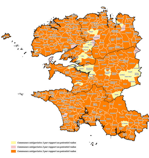 carte zonage radon Finistère