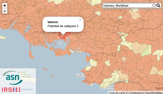 Carte du radon dans le Morbihan